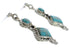 Turquoise Inlay And Silver Post Dangle Earrings FX31044